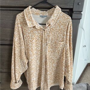 Leopard Print Button Down Shirt